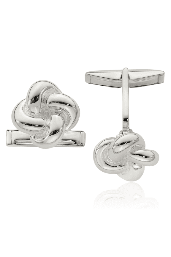925 Sterling Silver Love Knot Cufflinks French Tuxedo Shirt Cuff Links Set for Men