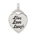 thumbnail image 1 of 925 Sterling Silver LIVE LAUGH LOVE Heart Shaped Pendant, 1 of 5
