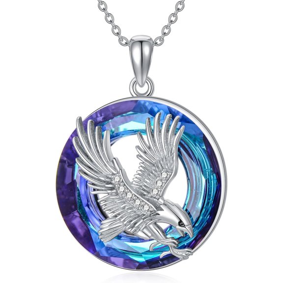 925 Sterling Silver Lab Grown Diamond Bear/Phoenix/Eagle/Wolf/Fox/Unicorn/Owl/Lion Necklace, Animal Crystal Pendant Gift for Women, Birthday Anniversary Christmas, With 18+2inches Chain