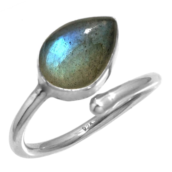 925 Sterling Silver Labradorite Gemstone Handmade Adjustable Toe Ring