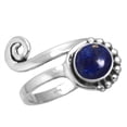 thumbnail image 1 of 925 Sterling Silver Lapis Lazuli Gemstone Handmade Adjustable Toe Ring, 1 of 4