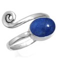 thumbnail image 1 of 925 Sterling Silver Lapis Lazuli Gemstone Handmade Adjustable Toe Ring, 1 of 4