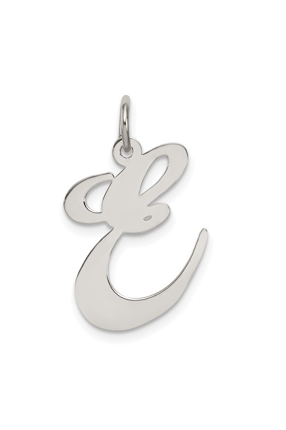 925 Sterling Silver Large Fancy Script Initial T Charm Pendant Fine Jewelry For Women Gifts For Her