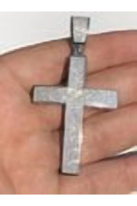 925 Sterling Silver Large Iced Out Cross Hip Hop Pendant 2.50 CT Lab Created Diamond