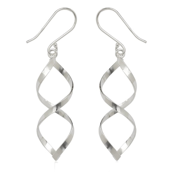 925 Sterling Silver Large Infinity Swirl Drop Hook Earrings Stud Earring for Women