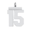thumbnail image 1 of 925 Sterling Silver Large Polished Number 15 Charm Pendant, 1 of 5