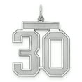 thumbnail image 1 of 925 Sterling Silver Large Satin Number 30 Charm Pendant, 1 of 7