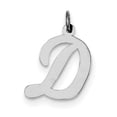 thumbnail image 1 of 925 Sterling Silver Large Script Initial D (15x21mm) Pendant / Charm, 1 of 2