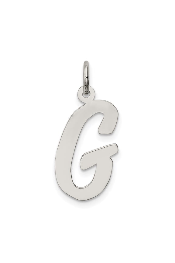 925 Sterling Silver Large Script Initial G Charm Pendant Fine Jewelry For Women Gifts For Her