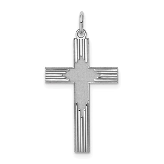 925 Sterling Silver Laser Designed Cross Shaped Pendant