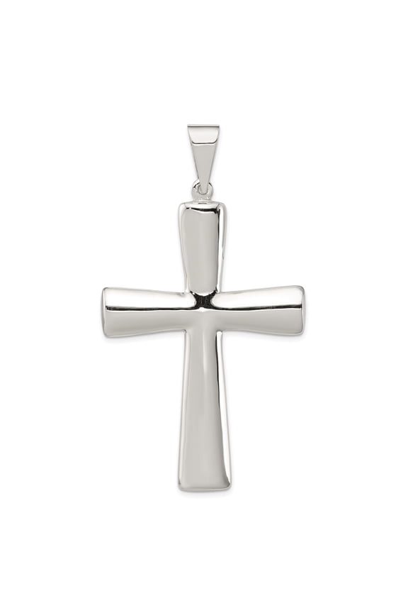 925 Sterling Silver Latin Cross Pendant Charm, Polished Religious Christian Jewelry