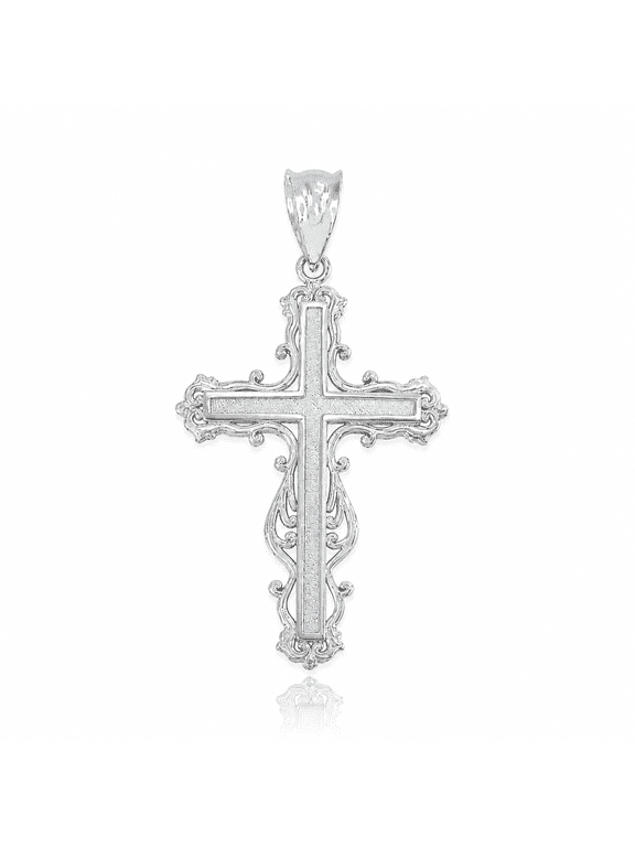 925 Sterling Silver Latin Fancy Cross Pendant Necklace (PENDANT ONLY)