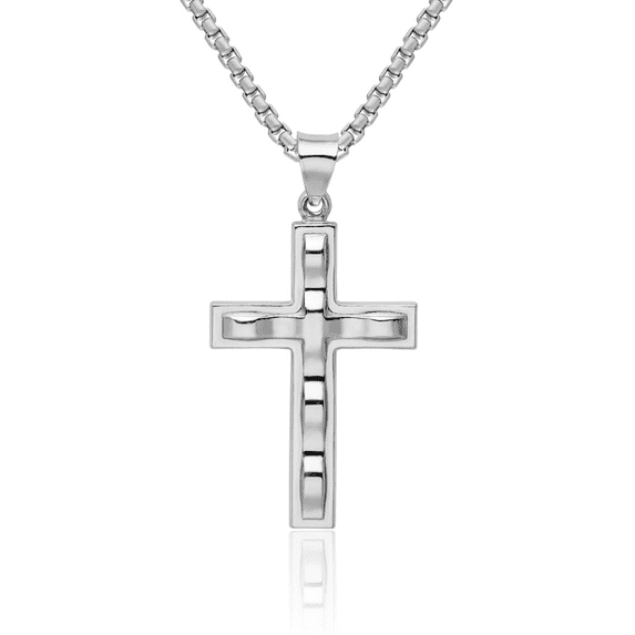 925 Sterling Silver Latin Mexican Holy Cross Necklace Religious Chain Pendant Jesus Christ Charm