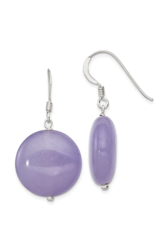 925 Sterling Silver Lavender Jade Earrings