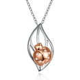 thumbnail image 1 of 925 Sterling Silver Leaf Pendent Necklace,Hollow Leaf Necklace Ladybug Pendent,Miraculous Ladybug Jewelry for Mom Daughter Sister Best Friend, 1 of 5