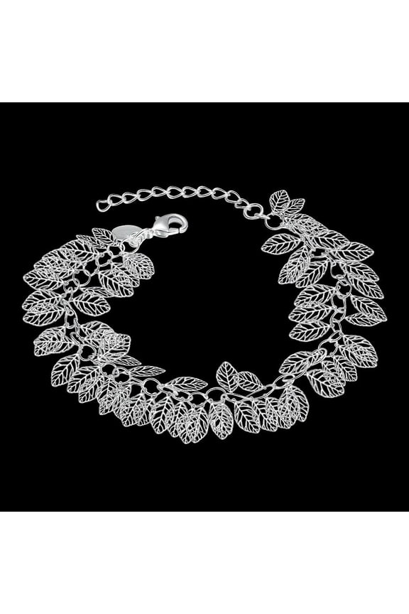 925 Sterling Silver Leafs Lobster 8 Inches 2.7MM Bracelet L141