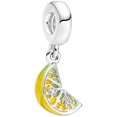 thumbnail image 1 of 925 Sterling Silver Lemon Slice Dangle Charm for Bracelet Charms Bangle Pendant Jewelry, 1 of 4