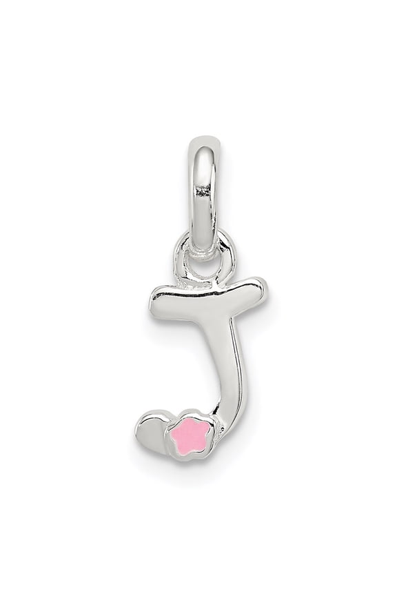 925 Sterling Silver Letter J with Enamel Pendant Fine Jewelry Gifts For Her