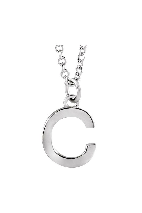 925 Sterling Silver Letter Name Personalized Monogram Initial C 9.5x6.7mm 16 Inch Polished Initial Dangle Necklace Penda