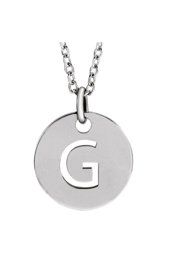 925 Sterling Silver Letter Name Personalized Monogram Initial G 10mm 16-18 Inch Polished Initial Dangle Necklace Pendant