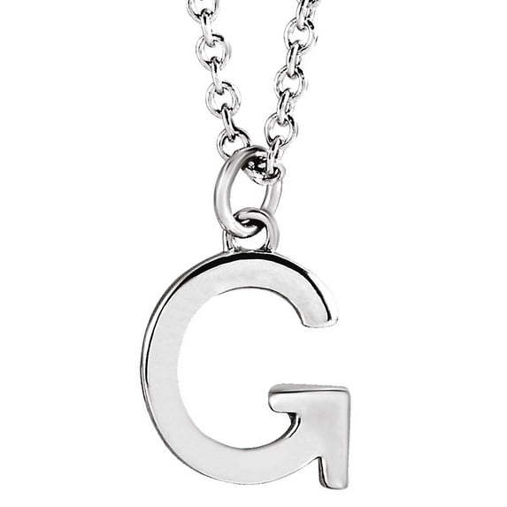 925 Sterling Silver Letter Name Personalized Monogram Initial G 9.5x7.2mm 18 Inch Polished Initial Dangle Necklace Penda