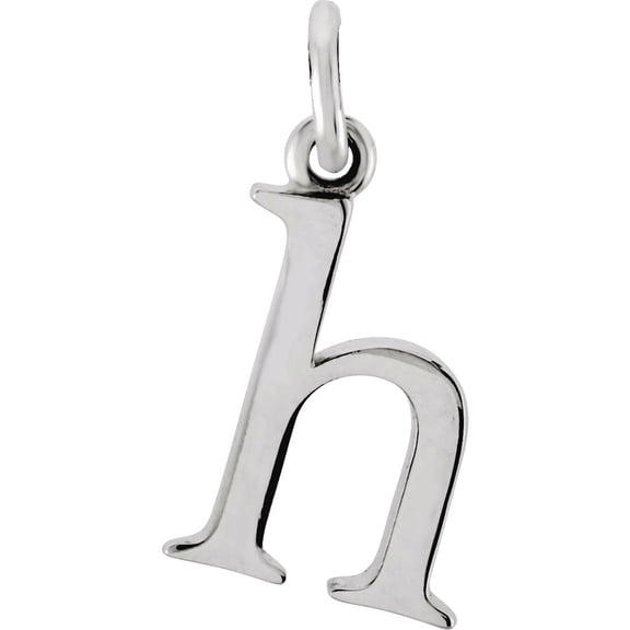 925 Sterling Silver Letter Name Personalized Monogram Initial H 16.2x6.1mm 16 Inch Polished Lowercase Initial Necklace P