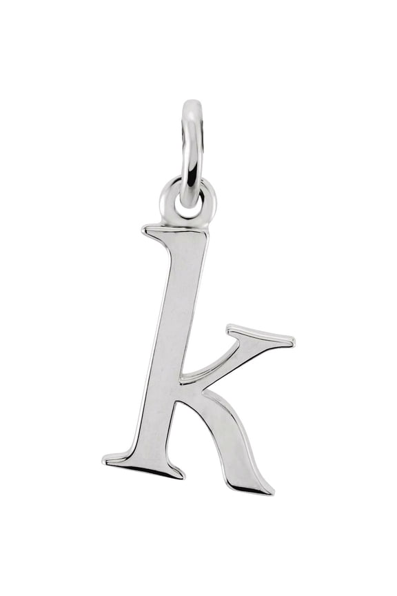 925 Sterling Silver Letter Name Personalized Monogram Initial K 15.5x5.5mm Polished Lowercase Initial Pendant Necklace P