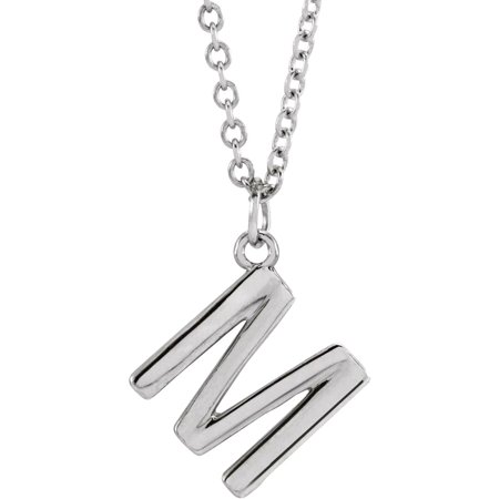 925 Sterling Silver Letter Name Personalized Monogram Initial M 9.2x8.4mm 18 Inch Polished Initial Dangle Necklace Penda
