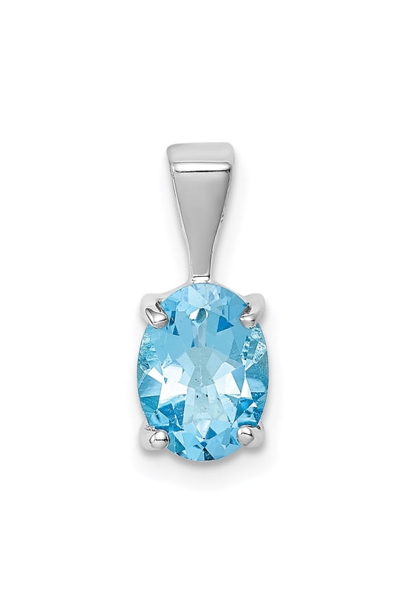 925 Sterling Silver Light Swiss Blue Topaz Pendant Fine Jewelry For Women Gifts For Her