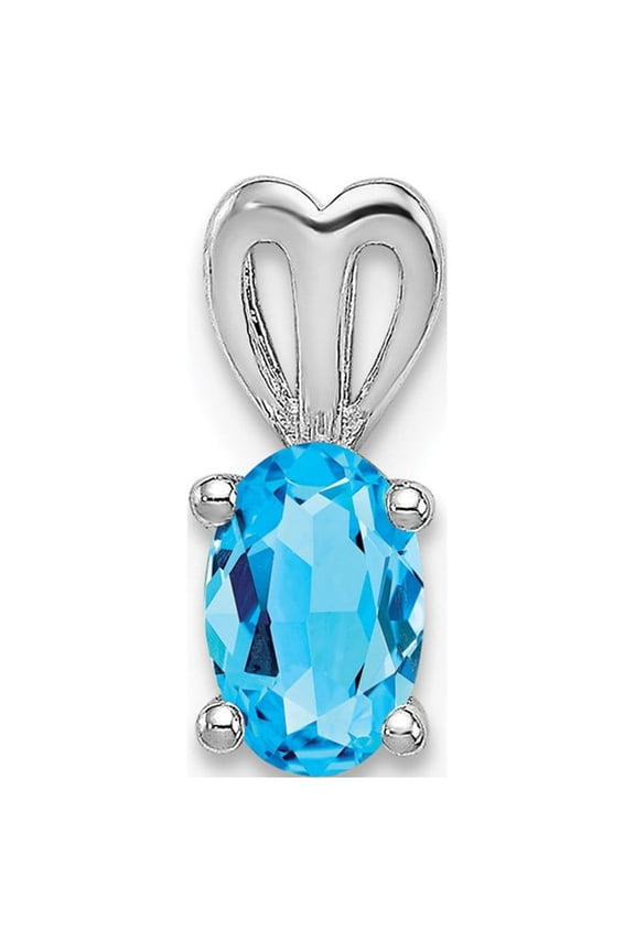 925 Sterling Silver Light Swiss Blue Topaz Pendant Fine Jewelry For Women Gifts For Her