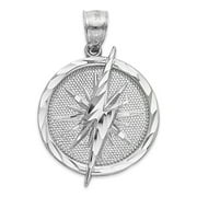 925 Sterling Silver Lightning Bolt Medal, Bolt Pendant for Necklace, Diamond Cut Charm for Him