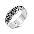 thumbnail image 1 of 925 Sterling Silver Line Patterns Spinner Ring Size 10, 1 of 3