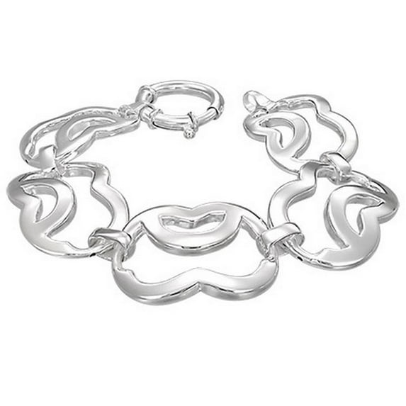 925 Sterling Silver Link Chain Womens Bracelet
