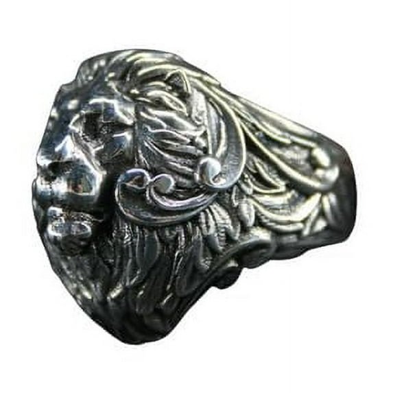 Roarsilver 925 Sterling Silver Lion Figurine Ring: Elegant and Powerful Silver Lion Details | 7.5