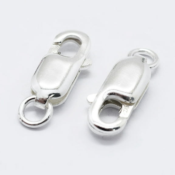 925 Sterling Silver Lobster Claw Clasps with 925 Stamp Silver 17mm Hole: 2.5mm