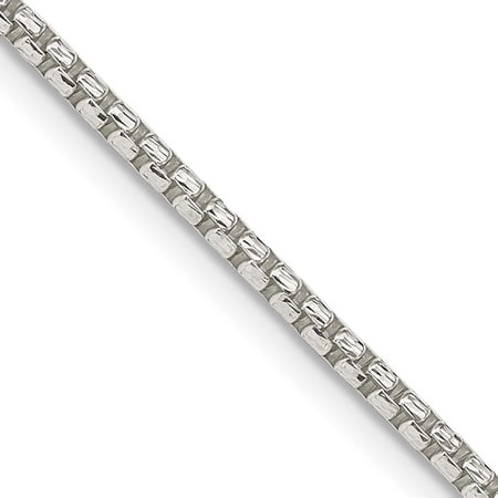 925 Sterling Silver Lobster Claw Closure 2mm Half Round Sparkle Cut Fancy Box Chain Necklace 18 Inch - Chain Necklace fo