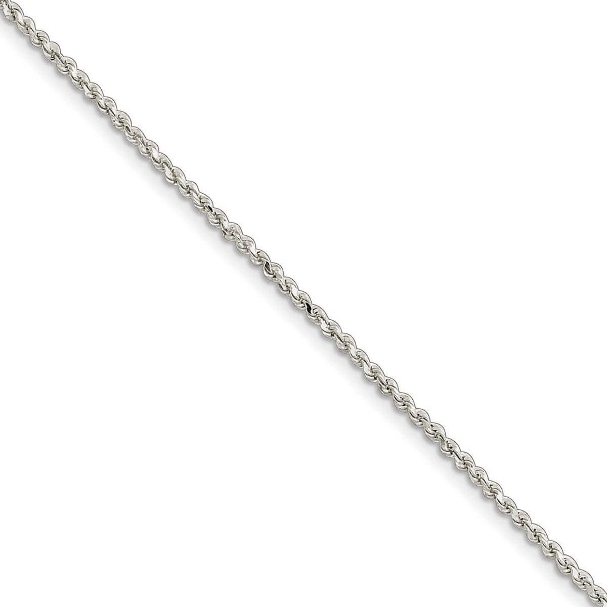 925 Sterling Silver Lobster Claw Closure Adjustable Sparkle Cut Rope Anklet 9 Inch Measures 2mm Wide - Anklet for Women