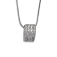 thumbnail image 1 of 925 Sterling Silver Lobster Claw Closure and Cubic Zirconia Polished Fancy Necklace 18 Inch Pendant Necklace for Women, 1 of 2