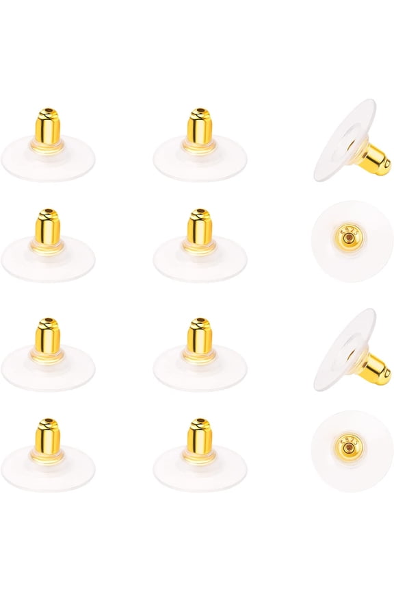 925 Sterling Silver Locking Earring Backs Replacements for Diamond Studs,14K White Gold Plated Hypoallergenic Secure Earring Backs(6 Pairs)gold