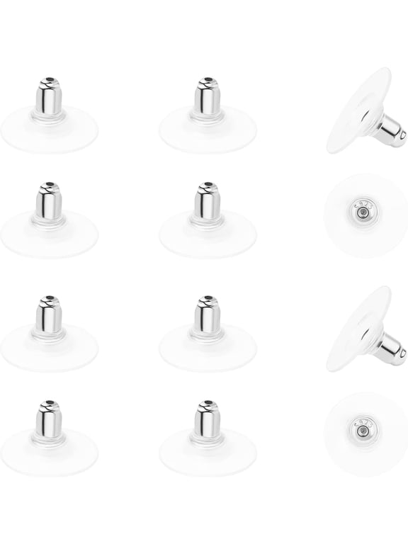 925 Sterling Silver Locking Earring Backs Replacements for Diamond Studs,14K White Gold Plated Hypoallergenic Secure Earring Backs(6 Pairs) silver