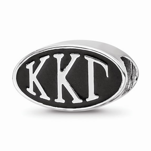925 Sterling Silver Logoart Kappa Kappa Gamma Oval Letters Bead; for Adults and Teens; for Women and Men