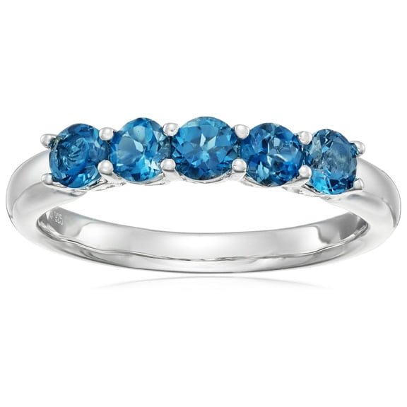 925 Sterling Silver London Blue Topaz Ring