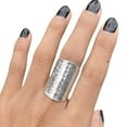thumbnail image 1 of 925 Sterling Silver Long Boho Statement Ring – Handmade Hammered Wide Wrap Band, Adjustable Shiny Finish Bold Ring for Women, 1 of 9