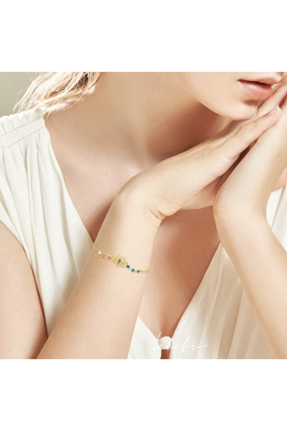 925 Sterling Silver Lotus Bracelet gold plate Lotus Flower Adjustable Bracelet Heal 7 Chakra Good Luck Jewelry for Mother's Day Women Energy Balance Meditation Yoga Lovers Gifts