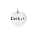thumbnail image 1 of 925 Sterling Silver Love Heart Charm Oxidized Has Besties Engraved 20.1mm X 19.3mm Pendant Necklace for Women, 1 of 2