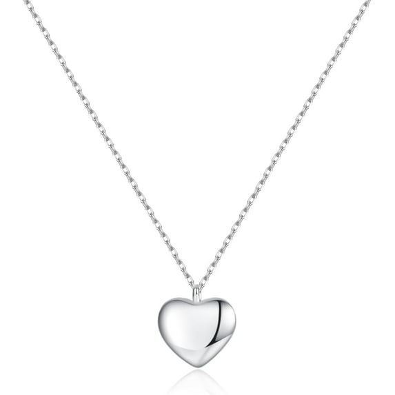 925 Sterling Silver Love Heart Choker Necklace for Women Teens Simple Love Heart Pendant Necklace Chain for Mother's Day