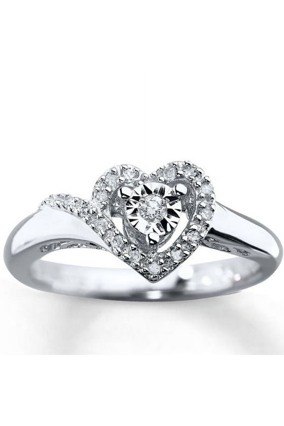 925 Sterling Silver Love Heart Ring Clear White Micro Pave Womens Promise Band Cz Stones