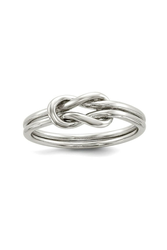 925 Sterling Silver Love Knot Ring Size 6 2.5mm Wide <mm Thick Statement Ring for Women - 2.1 Grams