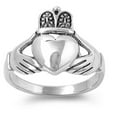 thumbnail image 1 of 925 Sterling Silver Love Loyalty Friendship Claddagh Ring Size 9, 1 of 3