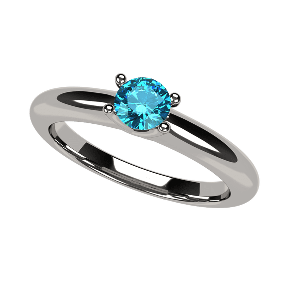 925 Sterling Silver Lucita Solitaire Birthstone Ring w/ Simulated Birthstone - December - Size 11.5